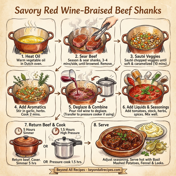 Savory Red Wine-Braised Beef Shanks instructions