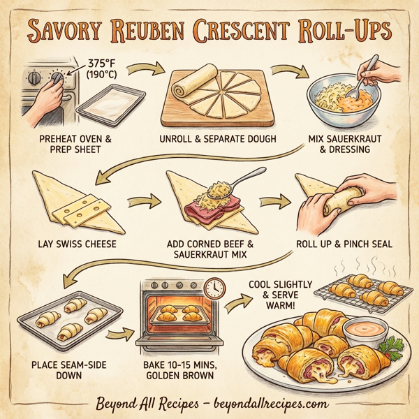 Savory Reuben Crescent Roll-Ups instructions