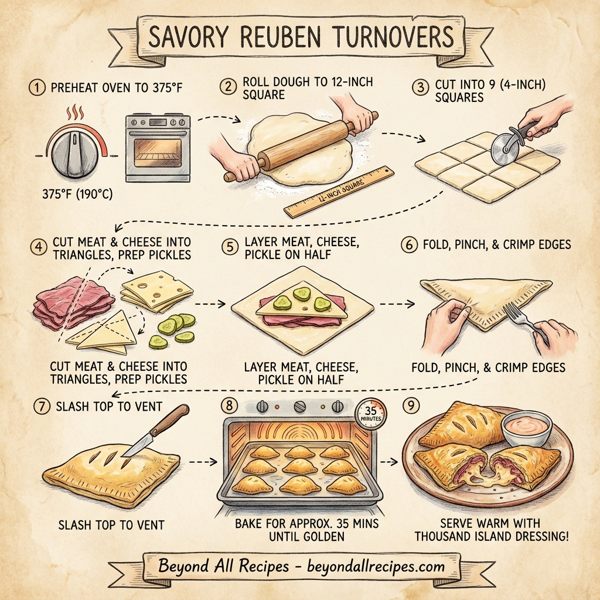 Savory Reuben Turnovers instructions