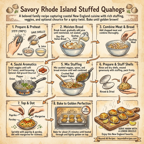 Savory Rhode Island Stuffed Quahogs instructions
