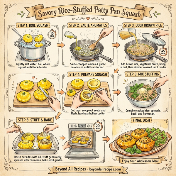 Savory Rice-Stuffed Patty Pan Squash instructions