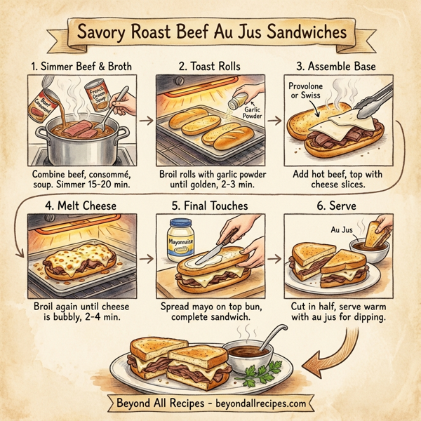 Savory Roast Beef Au Jus Sandwiches instructions