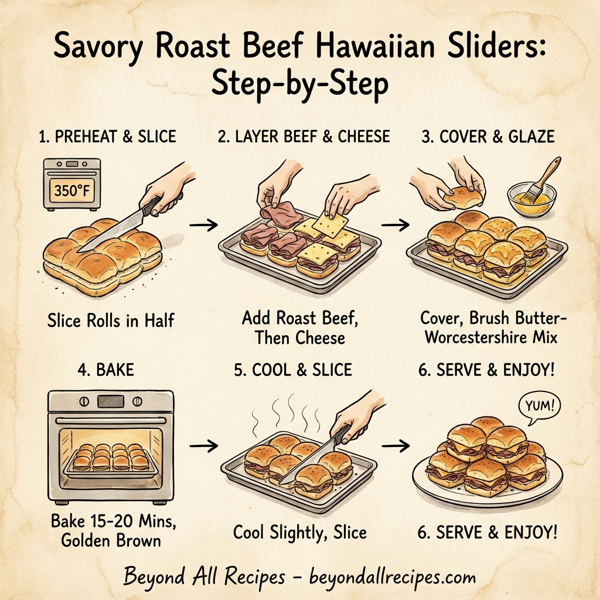 Savory Roast Beef Hawaiian Sliders instructions