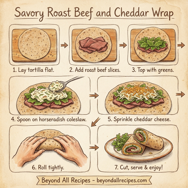 Savory Roast Beef and Cheddar Wrap instructions