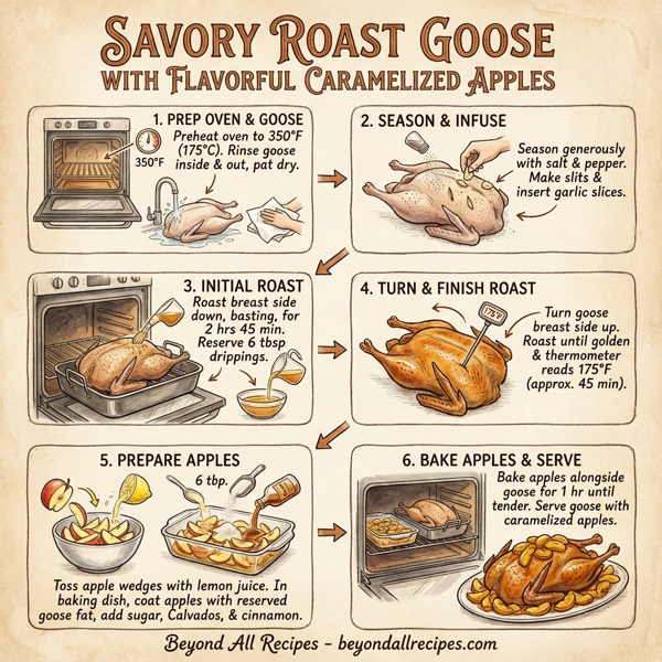 Savory Roast Goose with Flavorful Caramelized Apples instructions