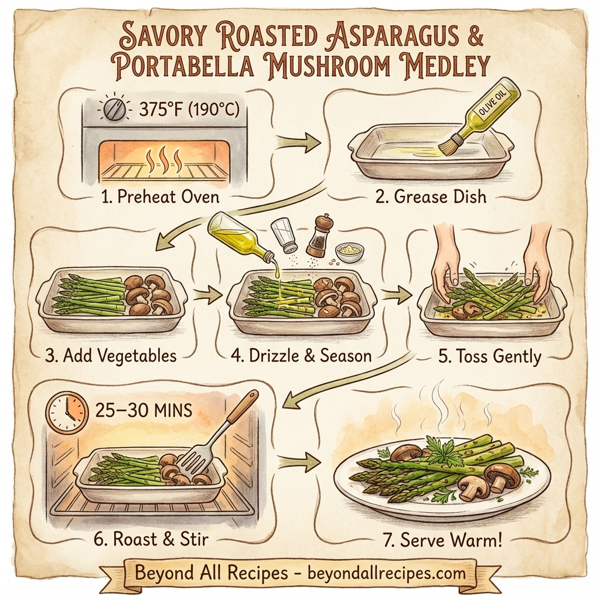Savory Roasted Asparagus and Portabella Mushroom Medley instructions