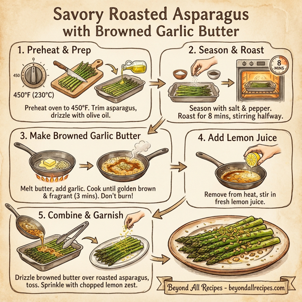 Savory Roasted Asparagus with Browned Garlic Butter instructions