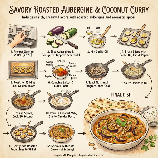 Savory Roasted Aubergine & Coconut Curry instructions