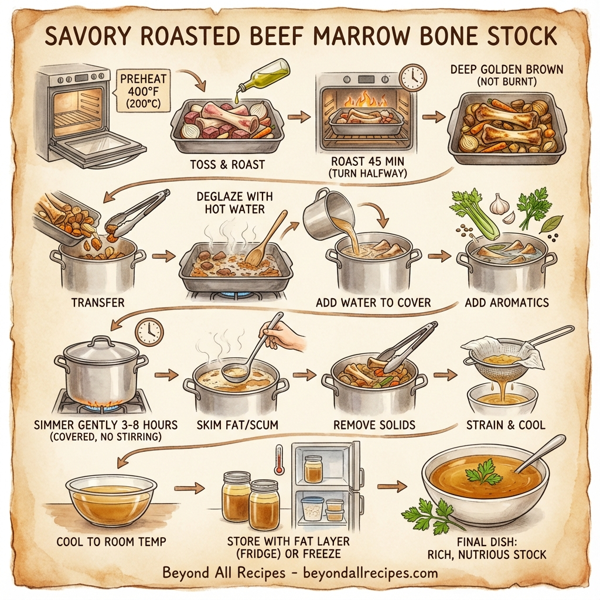 Savory Roasted Beef Marrow Bone Stock instructions
