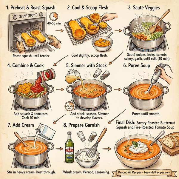 Savory Roasted Butternut Squash and Fire-Roasted Tomato Soup instructions