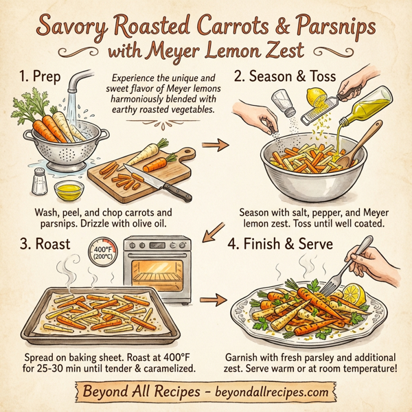 Savory Roasted Carrots and Parsnips with Meyer Lemon Zest instructions