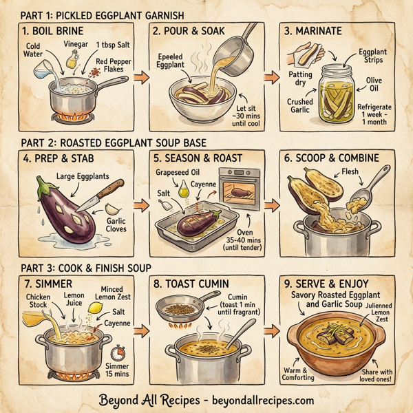 Savory Roasted Eggplant and Garlic Soup instructions