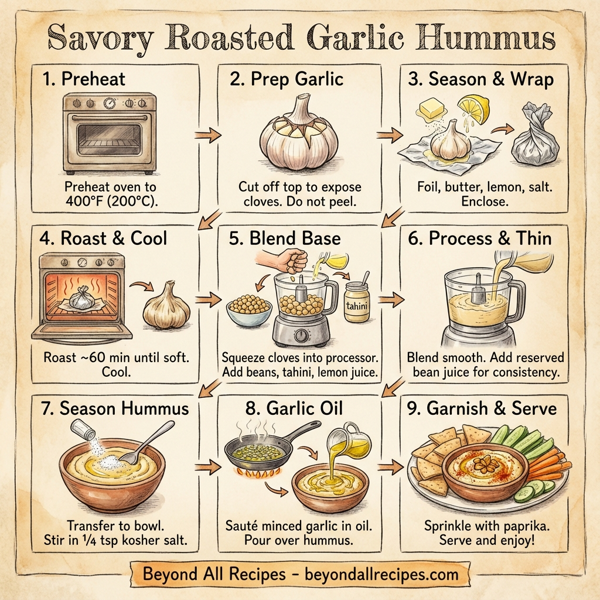 Savory Roasted Garlic Hummus instructions
