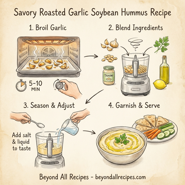 Savory Roasted Garlic Soybean Hummus instructions