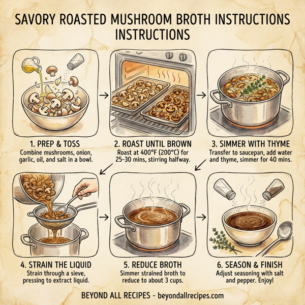 Savory Roasted Mushroom Broth instructions