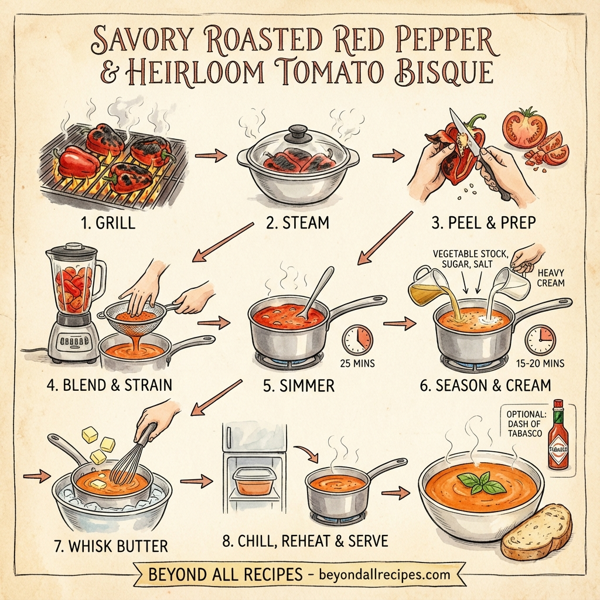 Savory Roasted Red Pepper & Heirloom Tomato Bisque instructions