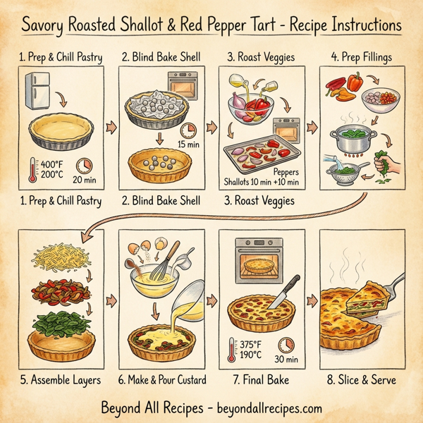 Savory Roasted Shallot & Red Pepper Tart instructions
