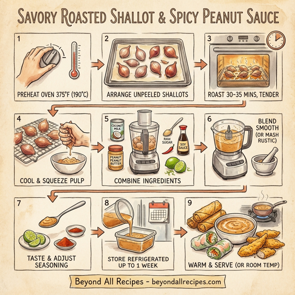 Savory Roasted Shallot & Spicy Peanut Sauce instructions