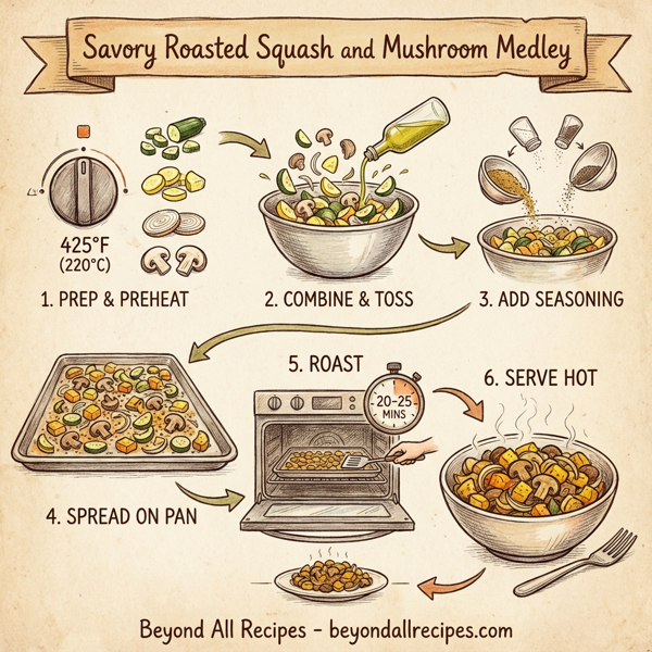 Savory Roasted Squash and Mushroom Medley instructions