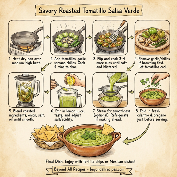 Savory Roasted Tomatillo Salsa Verde instructions