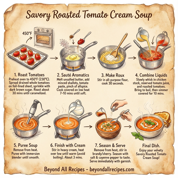 Savory Roasted Tomato Cream Soup instructions