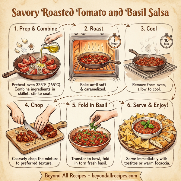 Savory Roasted Tomato and Basil Salsa instructions