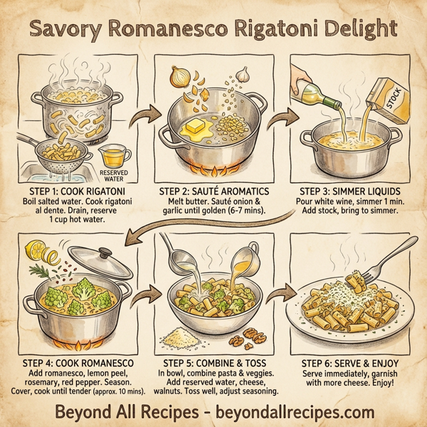 Savory Romanesco Rigatoni Delight instructions