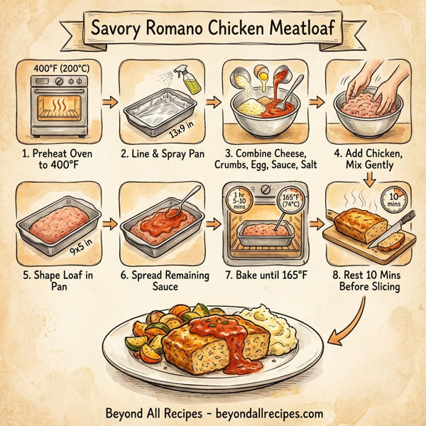 Savory Romano Chicken Meatloaf instructions