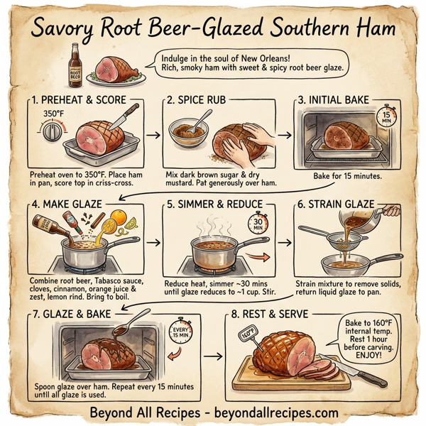 Savory Root Beer-Glazed Southern Ham instructions