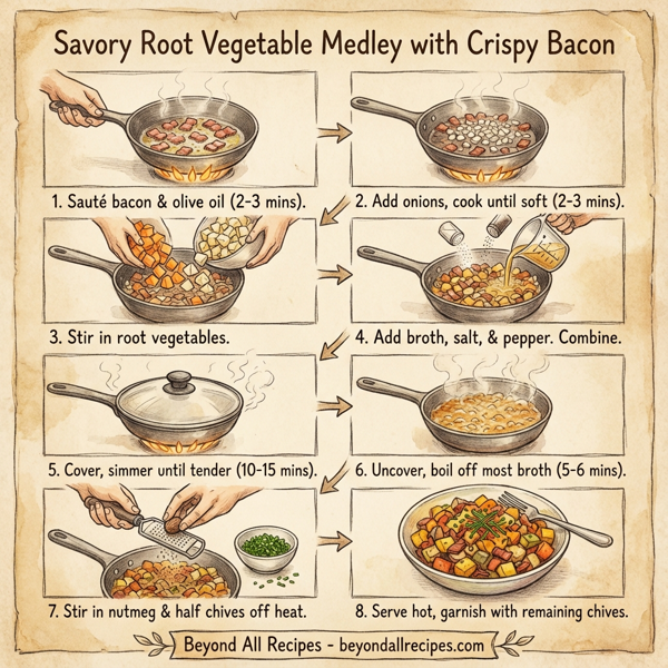 Savory Root Vegetable Medley with Crispy Bacon instructions