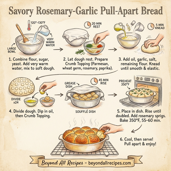 Savory Rosemary-Garlic Pull-Apart Bread instructions