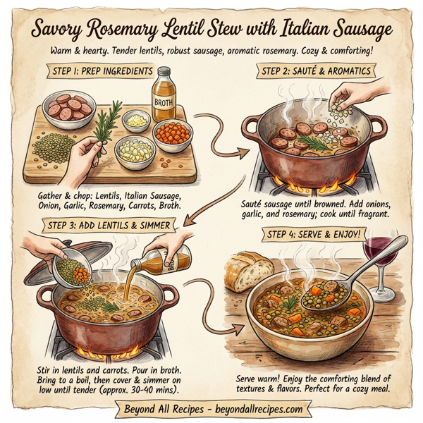 Savory Rosemary Lentil Stew with Italian Sausage instructions