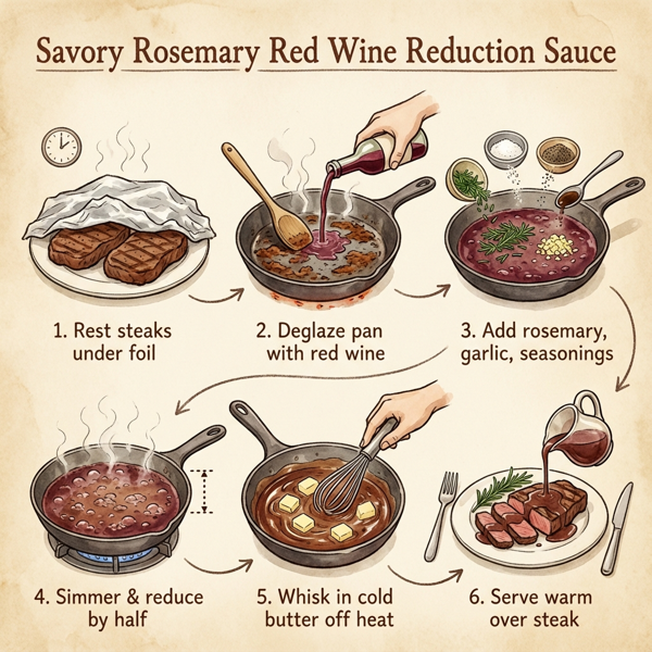 Savory Rosemary Red Wine Reduction Sauce instructions