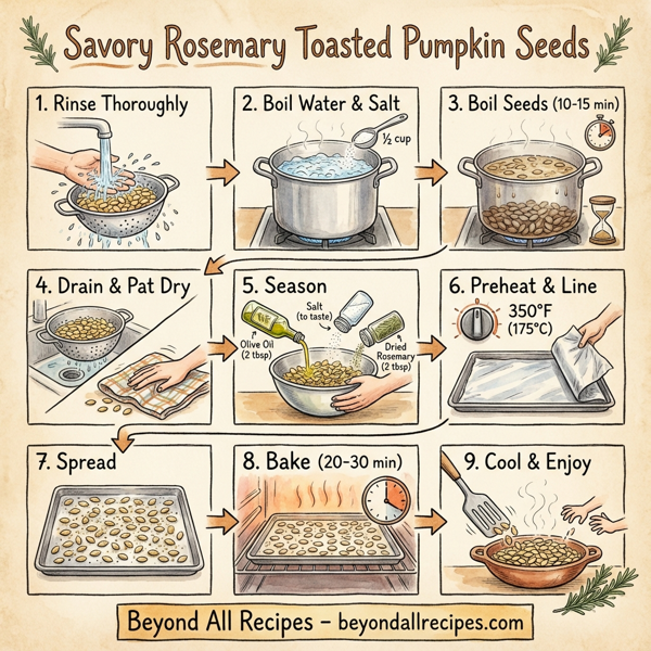 Savory Rosemary Toasted Pumpkin Seeds instructions