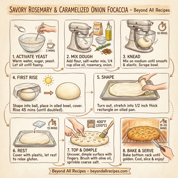 Savory Rosemary & Caramelized Onion Focaccia instructions