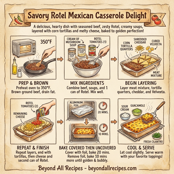 Savory Rotel Mexican Casserole Delight instructions