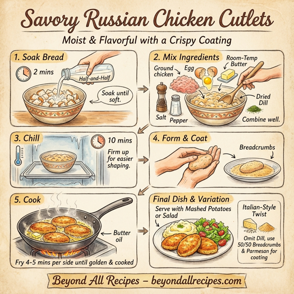 Savory Russian Chicken Cutlets instructions