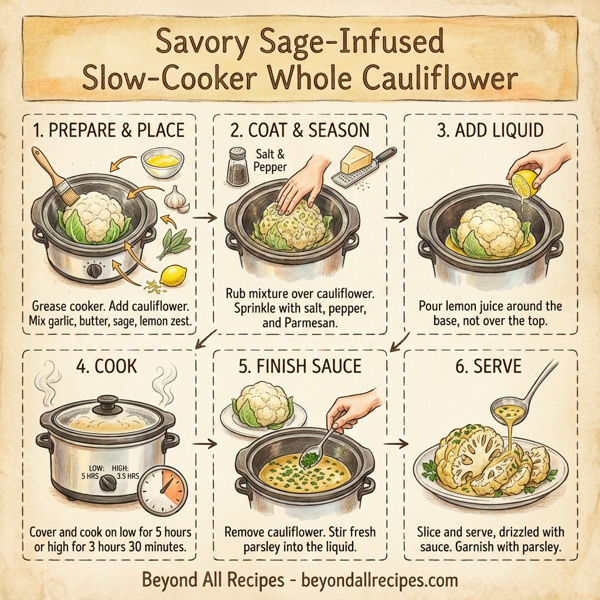 Savory Sage-Infused Slow-Cooker Whole Cauliflower instructions