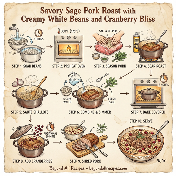 Savory Sage Pork Roast with Creamy White Beans and Cranberry Bliss instructions