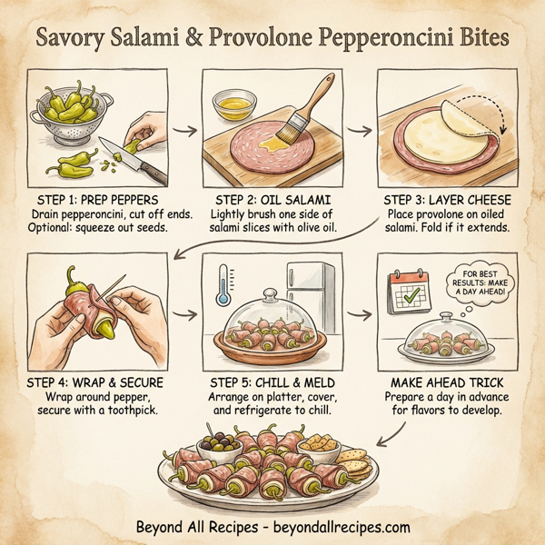 Savory Salami & Provolone Pepperoncini Bites instructions