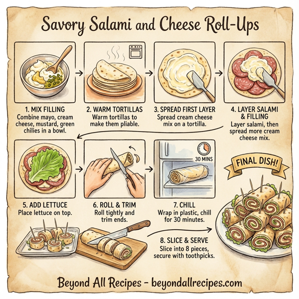 Savory Salami and Cheese Roll-Ups instructions
