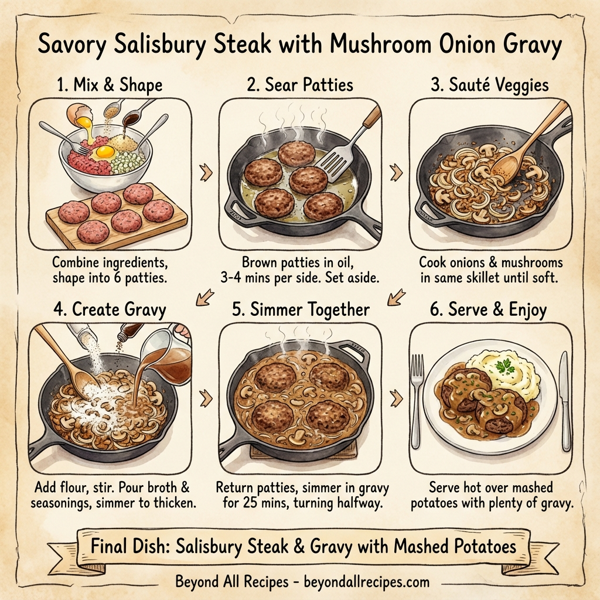 Savory Salisbury Steak with Mushroom Onion Gravy instructions