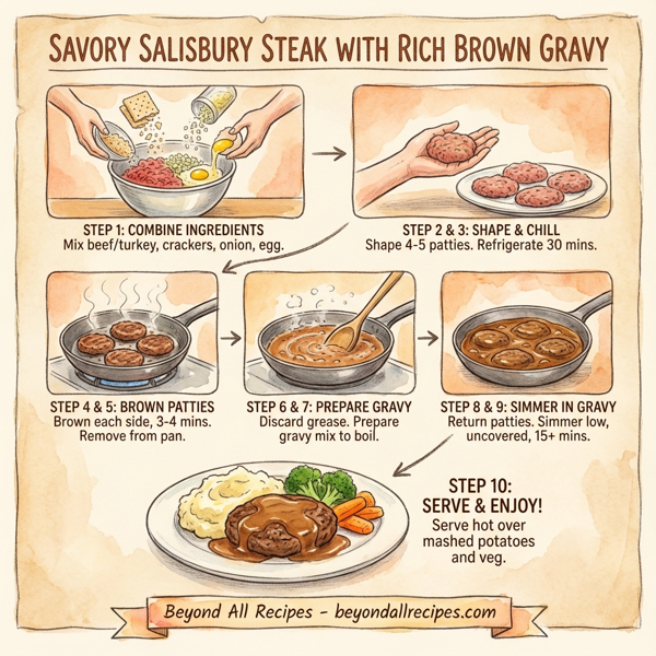Savory Salisbury Steak with Rich Brown Gravy instructions