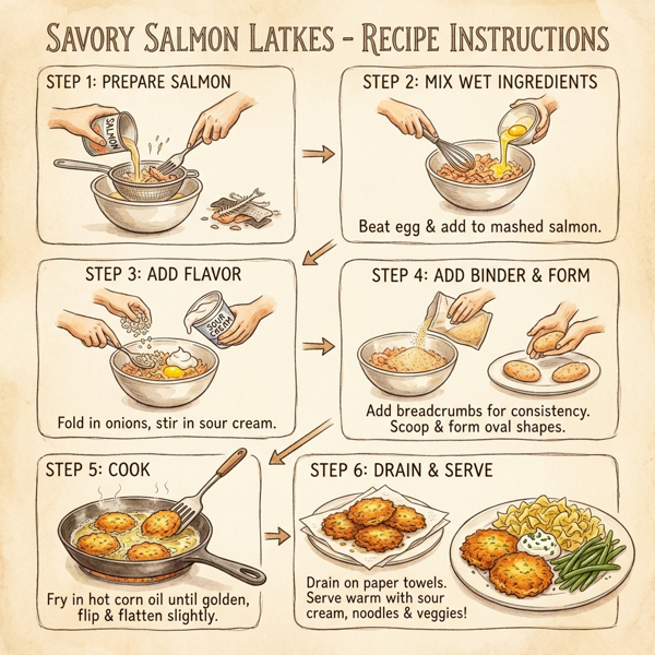 Savory Salmon Latkes instructions