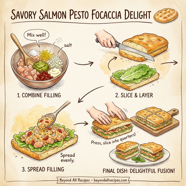 Savory Salmon Pesto Focaccia Delight instructions