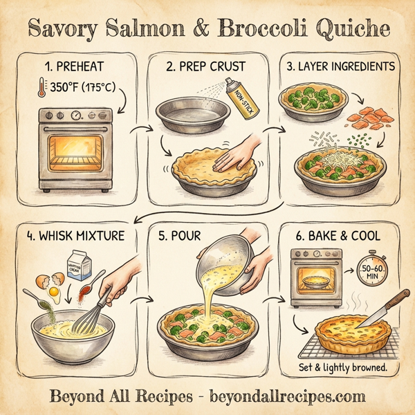 Savory Salmon & Broccoli Quiche instructions