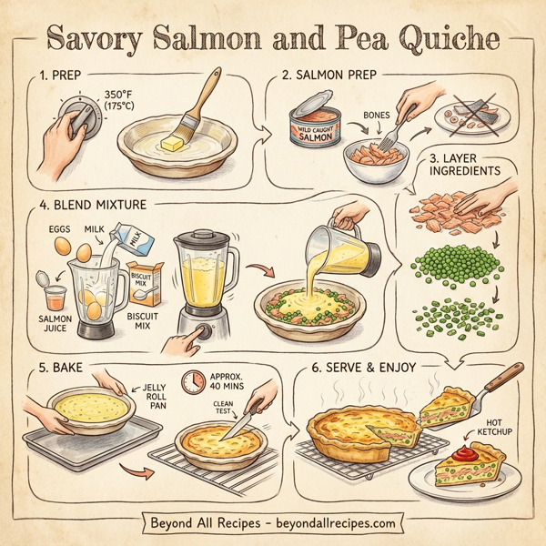 Savory Salmon and Pea Quiche instructions