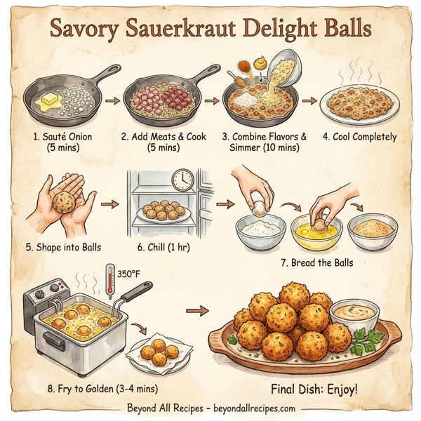 Savory Sauerkraut Delight Balls instructions