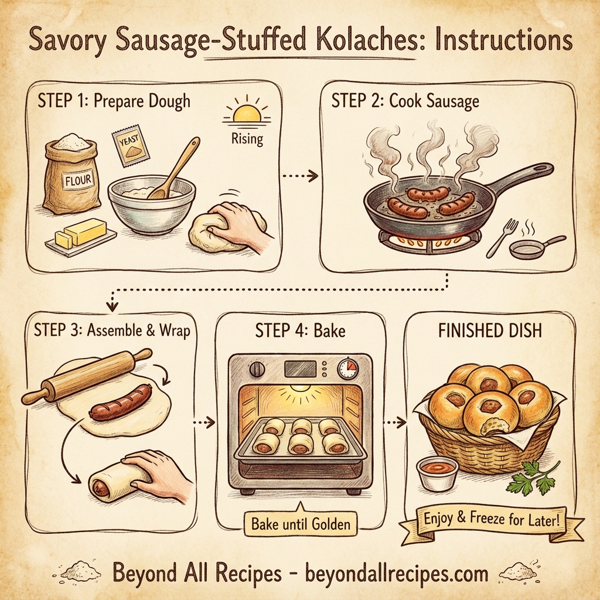 Savory Sausage-Stuffed Kolaches instructions