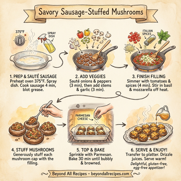 Savory Sausage-Stuffed Mushrooms instructions